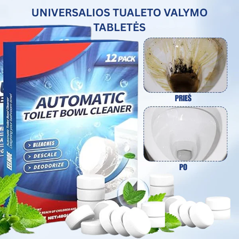Universālas tualetes tīrīšanas tabletes