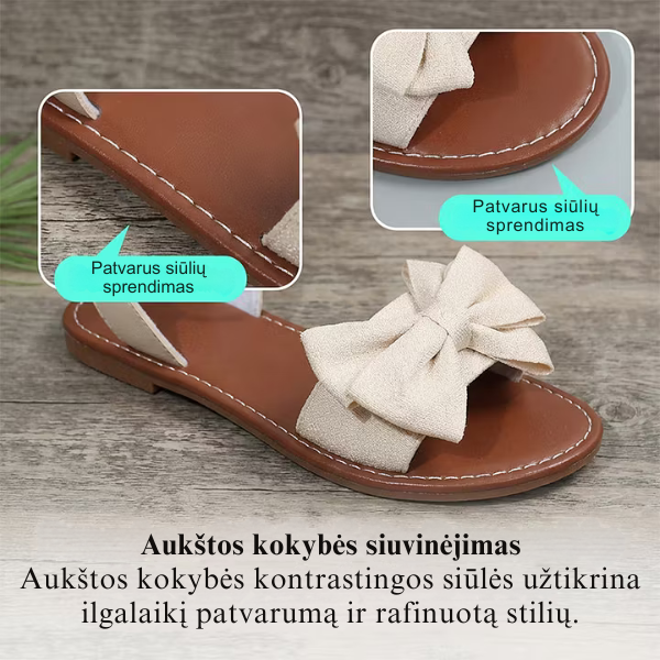 Stilīgas sandales ar siksniņu un dekoratīvu banti