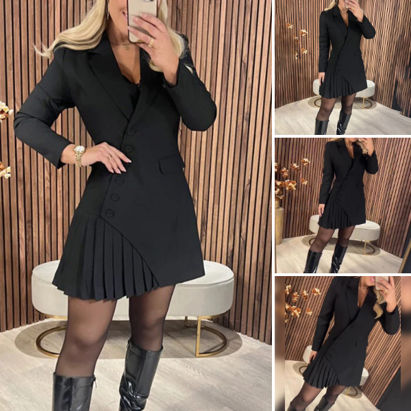 Eleganta žaketa stila A-līnijas kleita