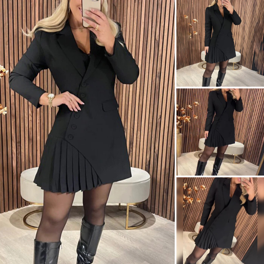 Eleganta žaketa stila A-līnijas kleita