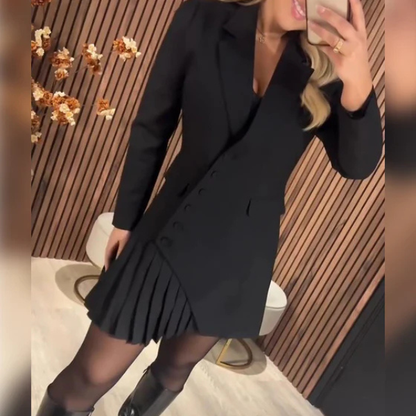 Eleganta žaketa stila A-līnijas kleita