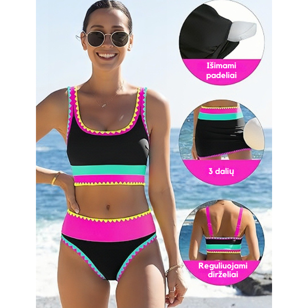Trīsdaļīgs sieviešu bikini komplekts