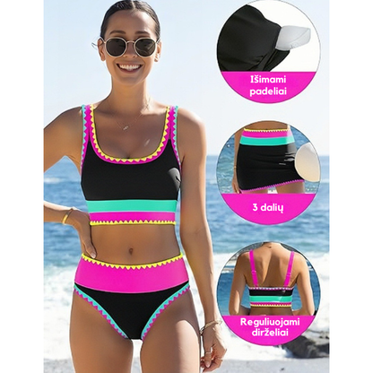 Trīsdaļīgs sieviešu bikini komplekts