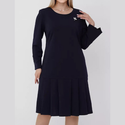 Eleganta plisēta kleita ar pogām